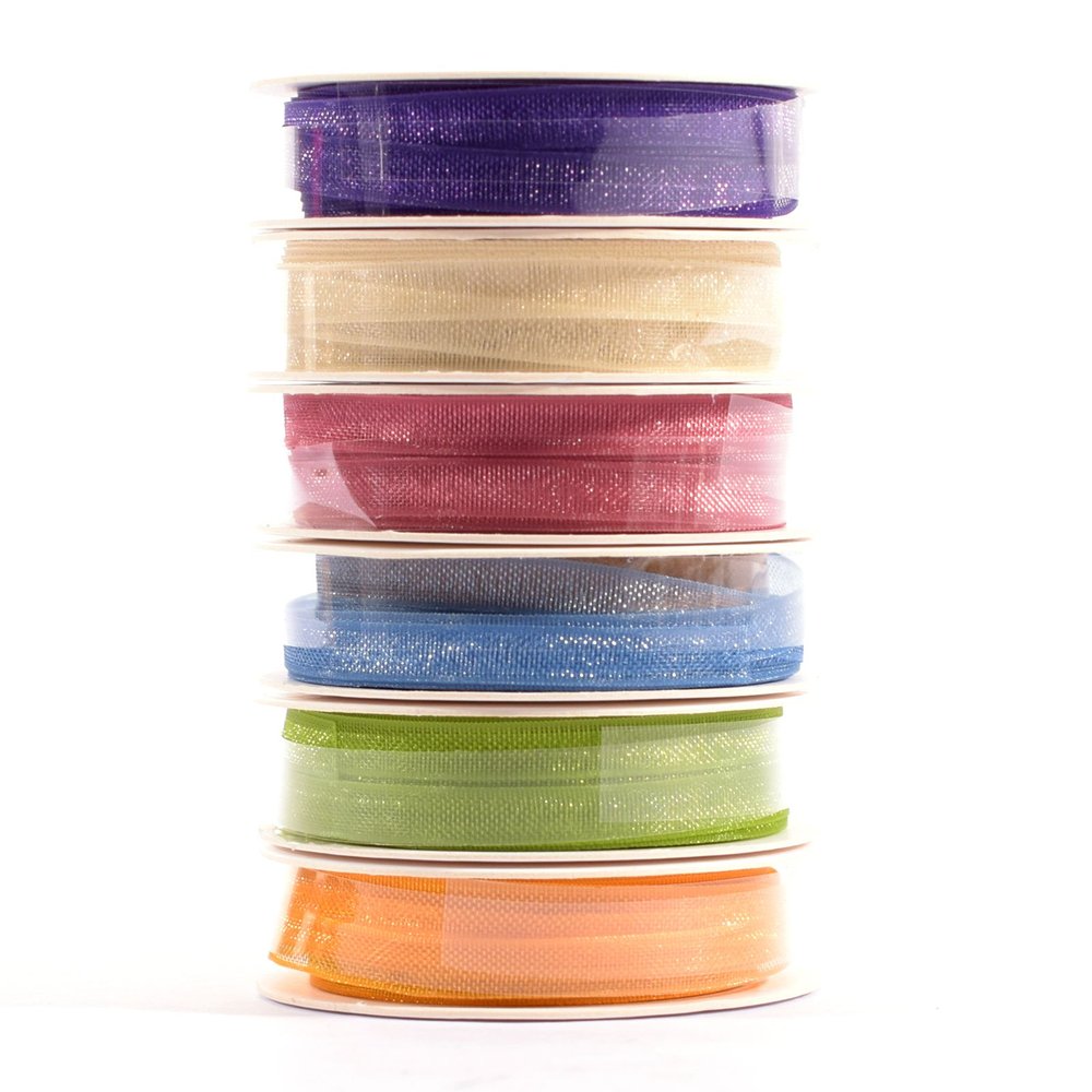 Vaessen Creative Organza Ribbon 6 Colours 3mmx2m Spring