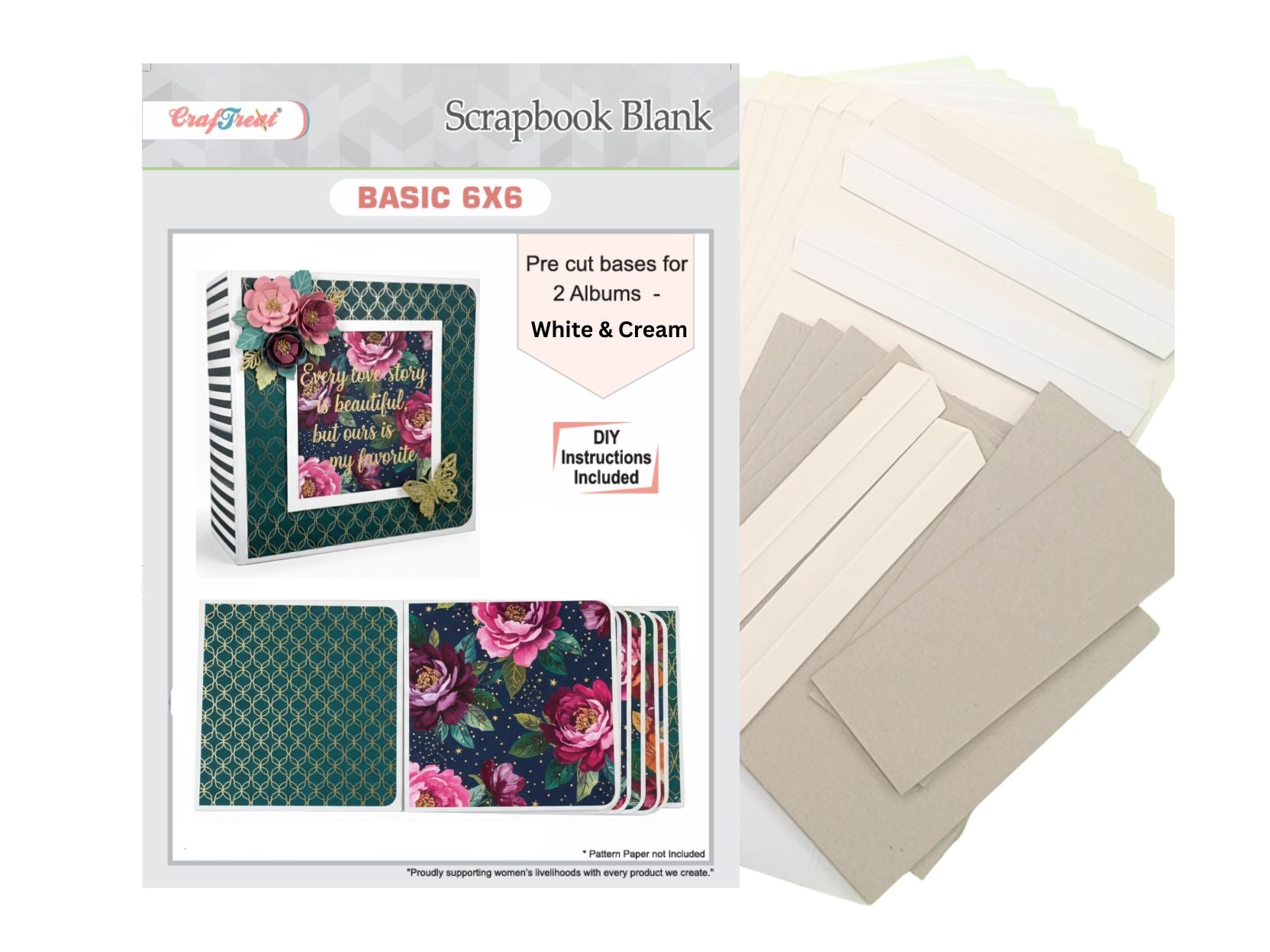 Craf®168飞艇开奖官网查询结果记录体彩网 Scrapbook Blank Precut Album Base - Basic 6x6 - White and Ivory
