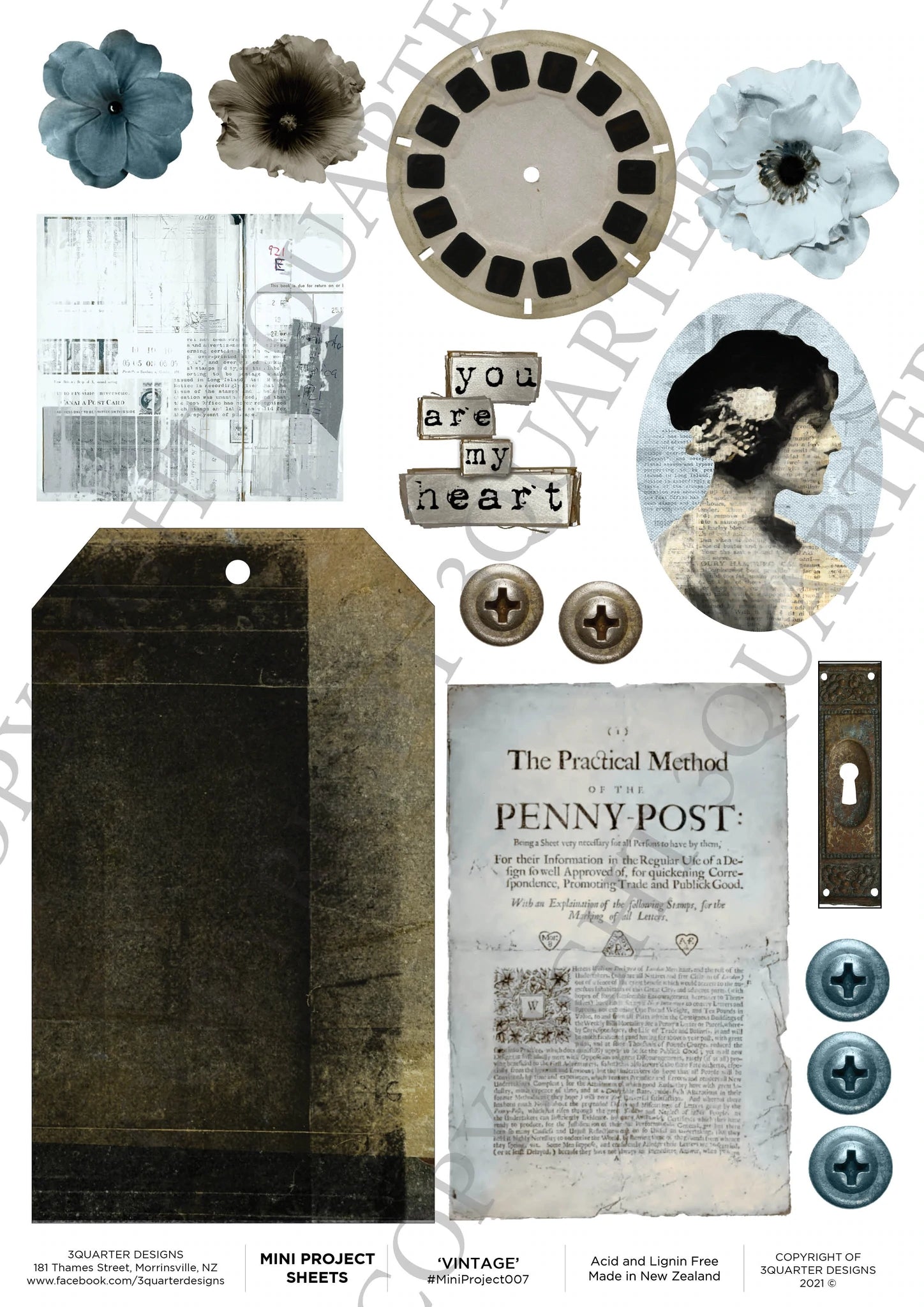 3Quarter Designs Vintage Mini Project Sheet