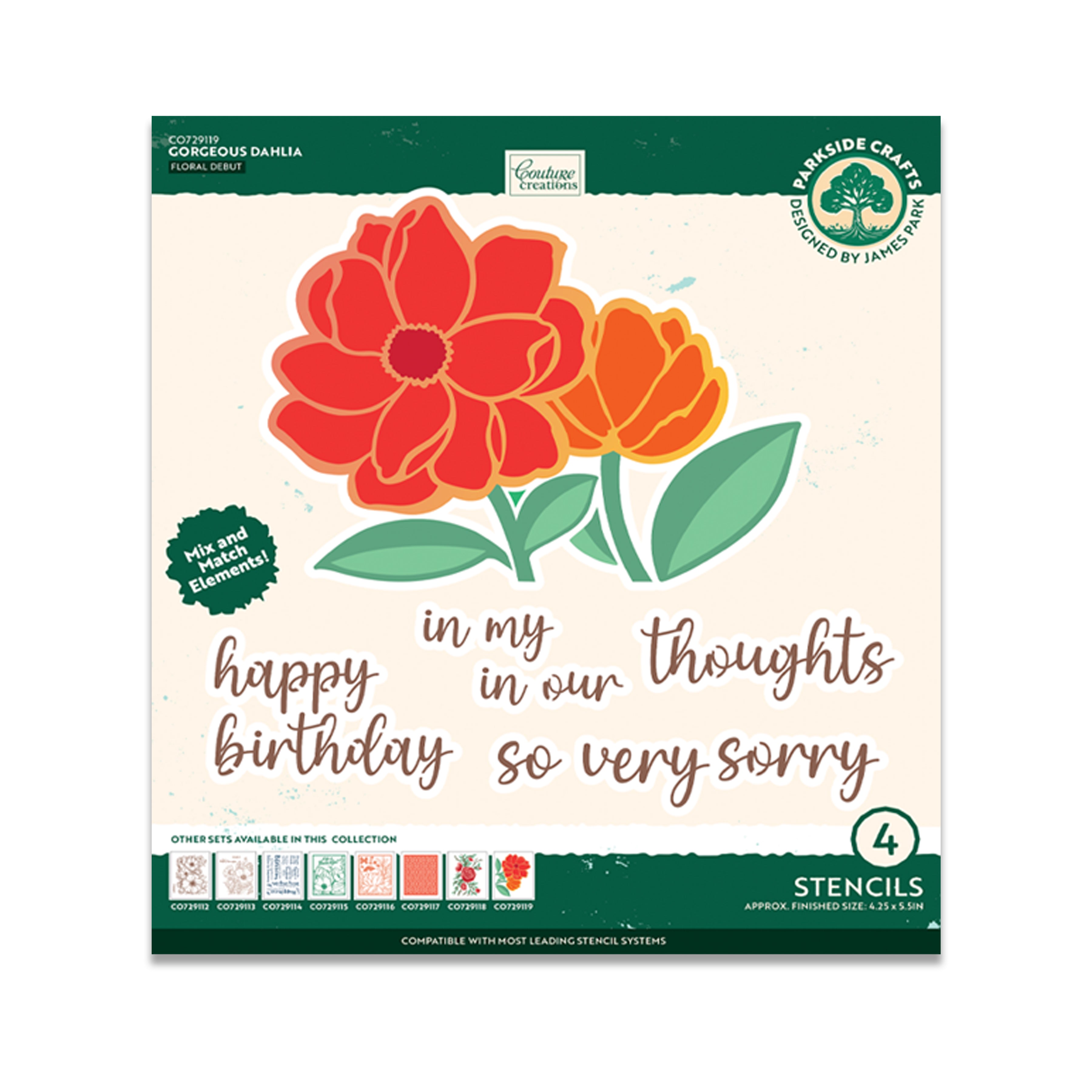 Gorgeous Dahlia Stencil Set (4pc)