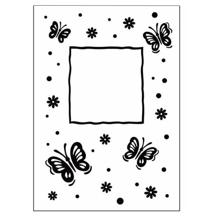 Embossing Folder Butterfly Frame