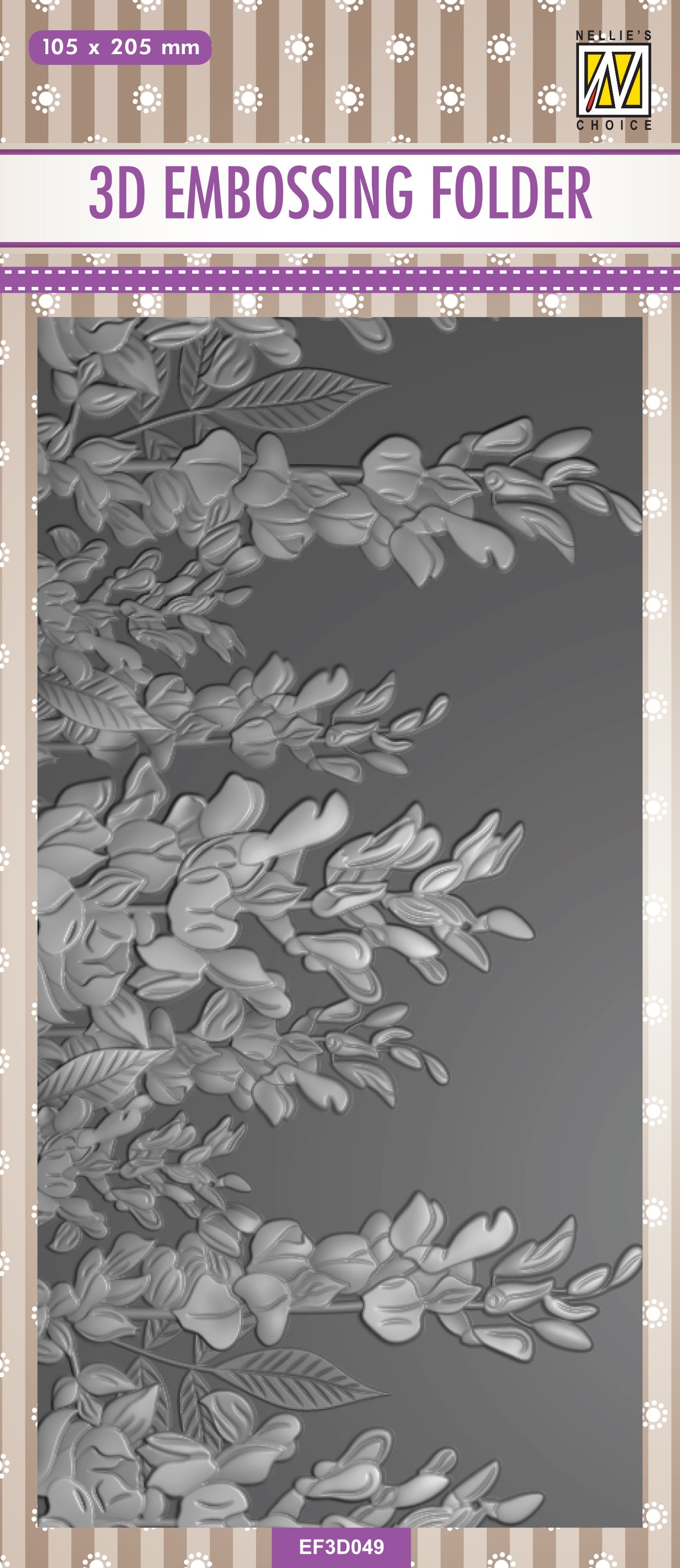 Nellie's Choice 3D Embossing Folder Slimline - Lupins
