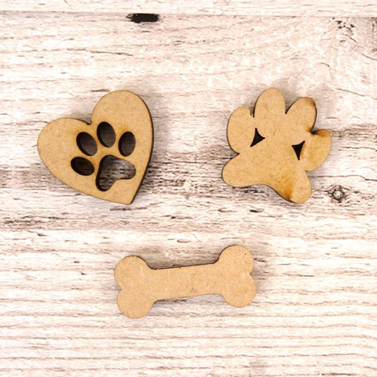 Hearts, Bones & Pawprints MDF Shapes