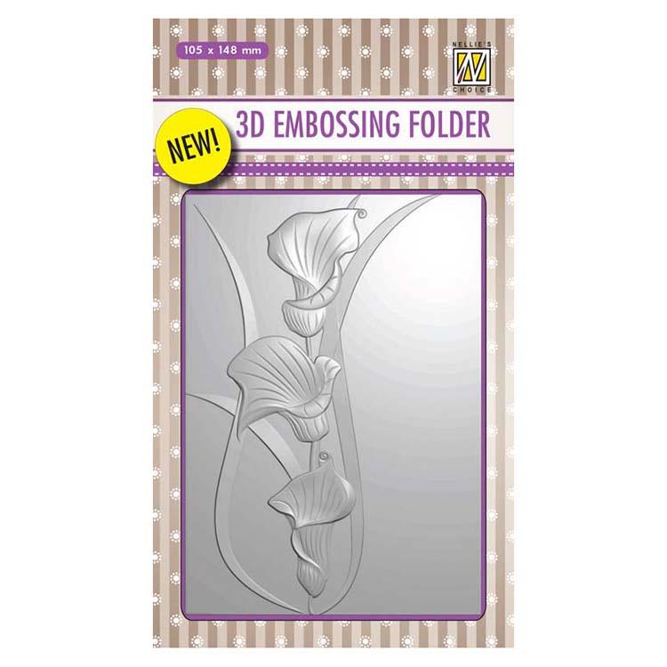 Nellie's Choice 4 x 6  3D Embossing Folder Arums