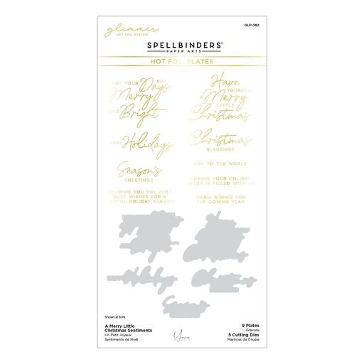 A Merry Little Christmas Sentiments Glimmer Hot Foil Plate & Die Set from the De-Light-Ful Christmas Collection by Yana Smakula