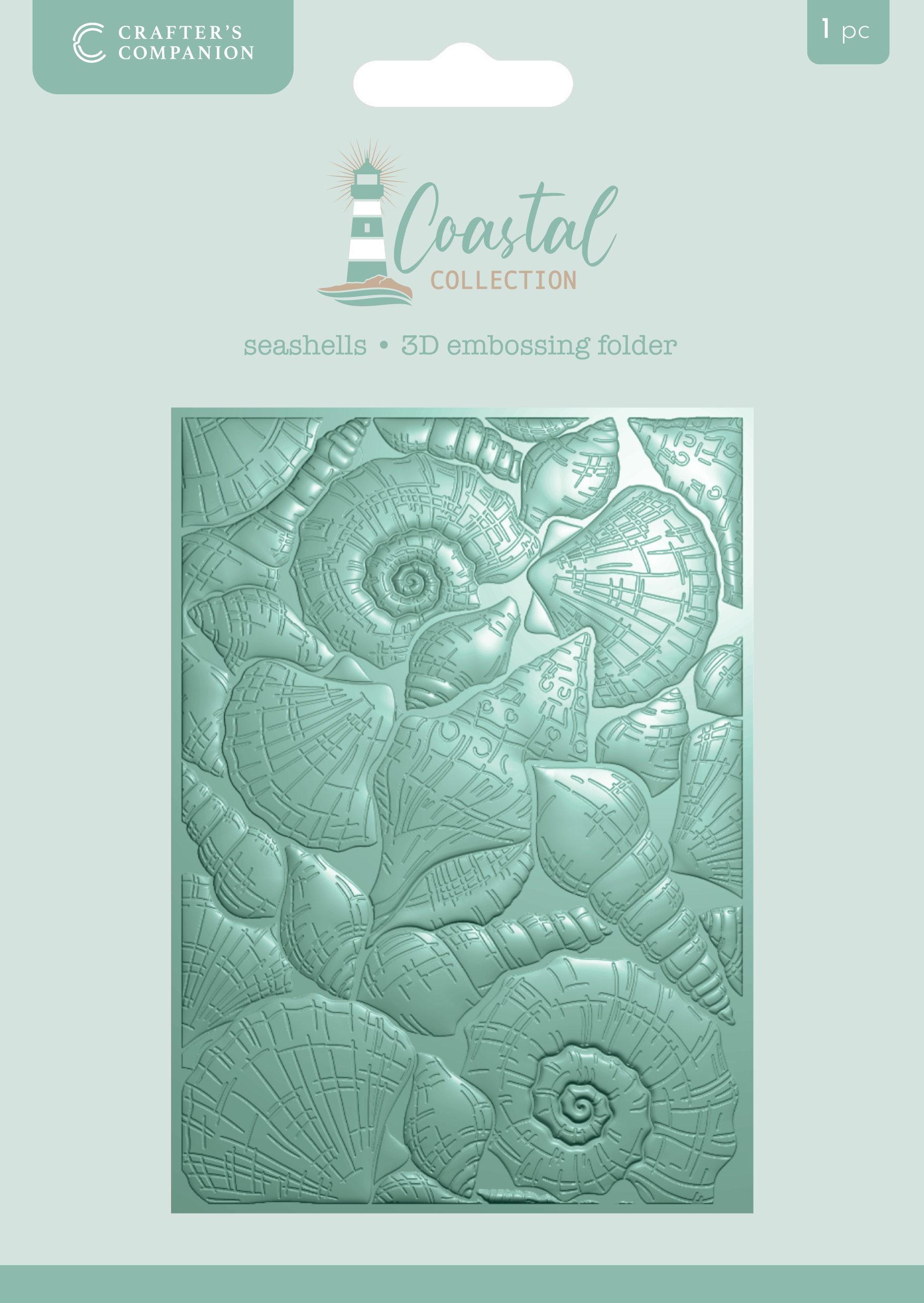 Crafter’s Companion Coastal Collection 3D Embossing Folder 5”x7” - Sea Shells 