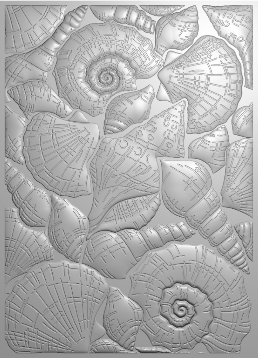Crafter’s Companion Coastal Collection 3D Embossing Folder 5”x7” - Sea Shells 