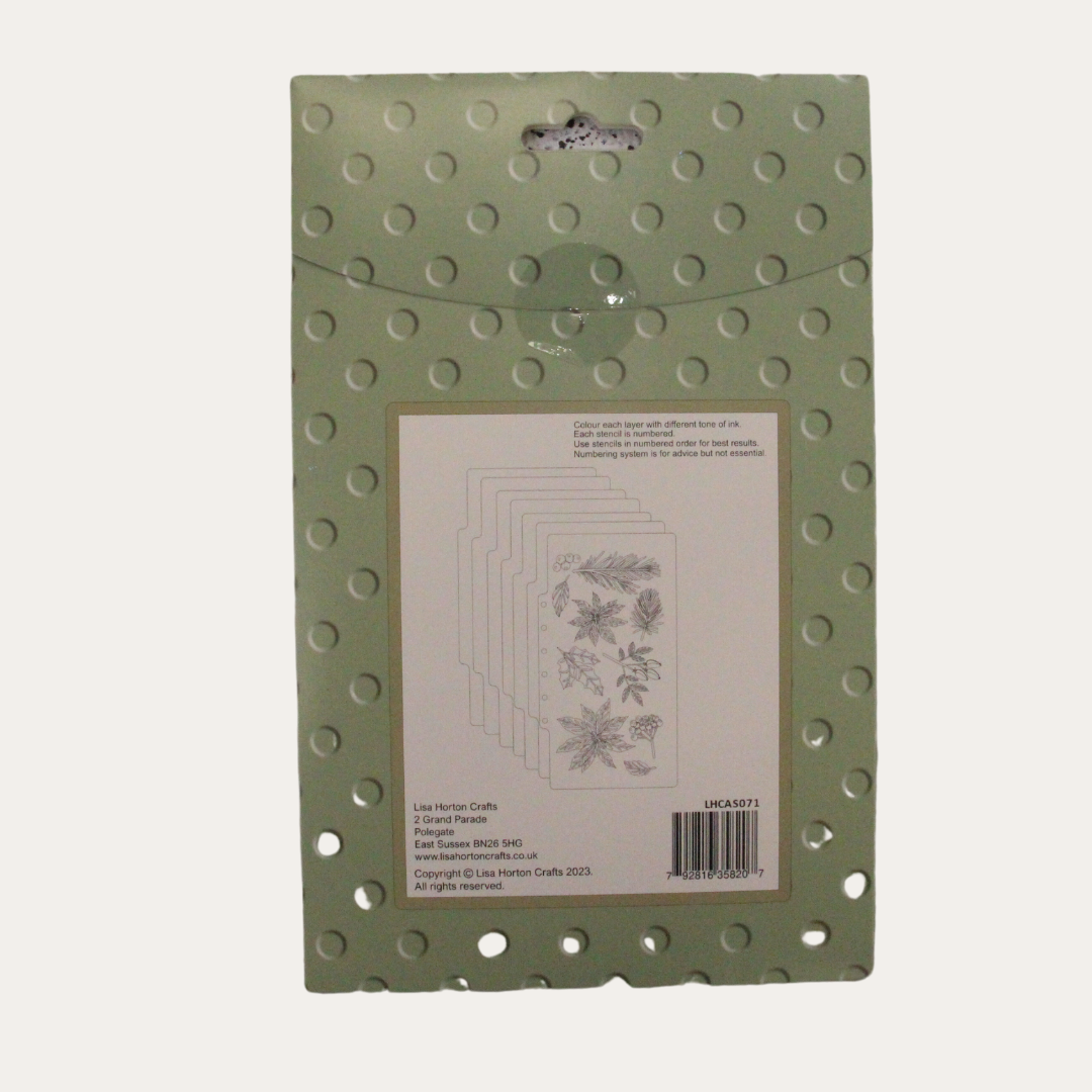 Lisa Horton Embossing Stencil set - Winter / Christmas Foilage